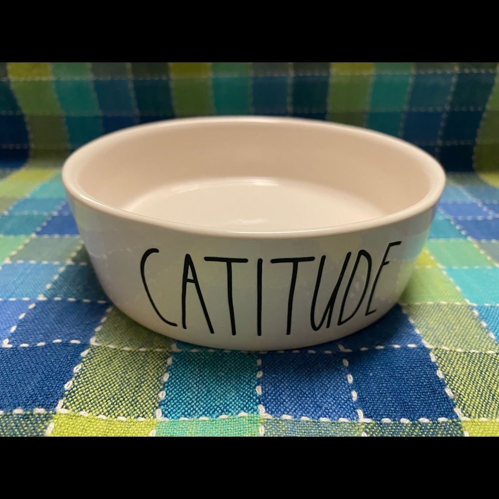 Rae Dunn “Catitude” cat dish.